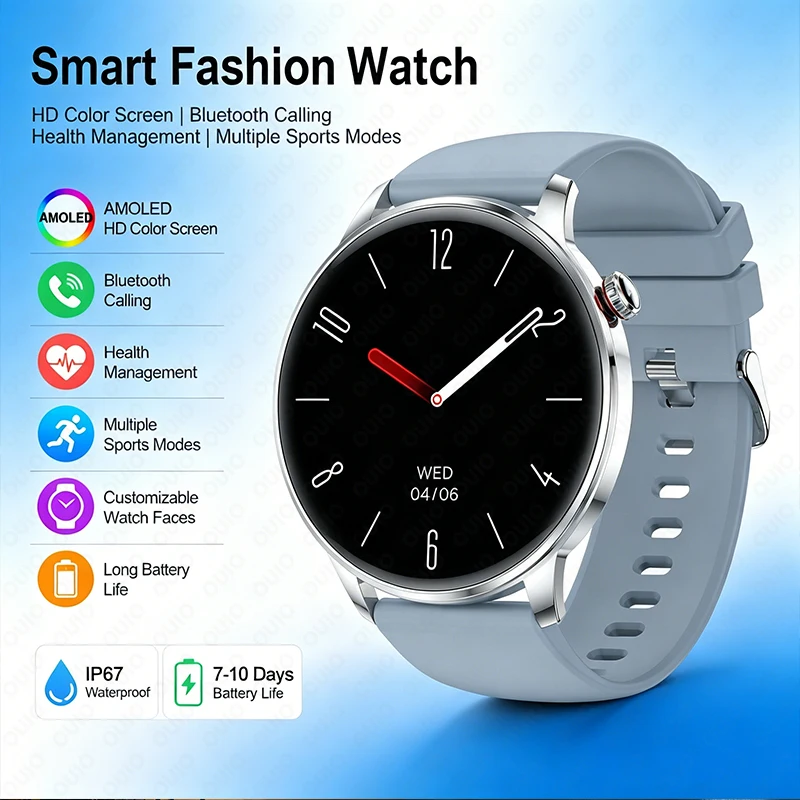 New Fashion Smartwatch Bluetooth Call Sports Mode Weather Health Monitoring Sleep Monitoring Heart Rate Blood Oxygen Smart Watch
New Fashion Smartwatch Bluetooth Call Sports Mode Weather Health Monitoring Sleep Monitoring Heart Rate Blood Oxygen Smart Watch