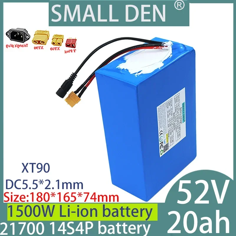 52V 20Ah 21700 14S4P battery pack Lithium pack 30A BMS built-in high-power battery charger Rechargeable battery
52V 20Ah 21700 14S4P battery pack Lithium pack 30A BMS built-in high-power battery charger Rechargeable battery