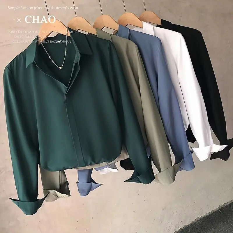 Men's Design Sense Shirt Dark Green Personality Casual Underwear Shirt Long Sleeve Korean Version Ice Silk Handsome Jacket
Men's Design Sense Shirt Dark Green Personality Casual Underwear Shirt Long Sleeve Korean Version Ice Silk Handsome Jacket