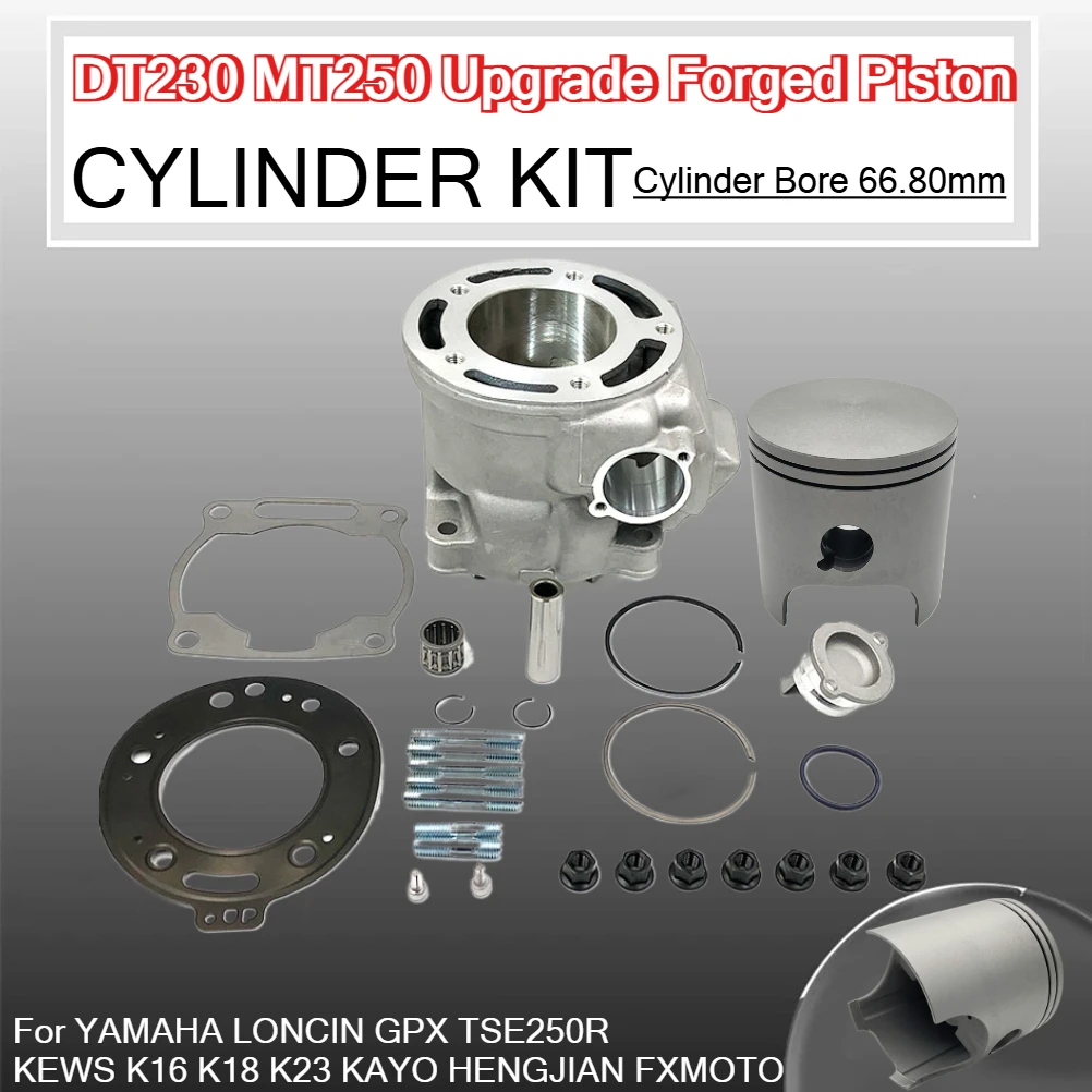 DT230 MT250 Motorcycle 66.8mm Cylinder Block Upgrade Forged Piston Ring Gasket Bearing Kit For HENGJIAN YAMAHA LONCIN 2T Engine
DT230 MT250 Motorcycle 66.8mm Cylinder Block Upgrade Forged Piston Ring Gasket Bearing Kit For HENGJIAN YAMAHA LONCIN 2T Engine