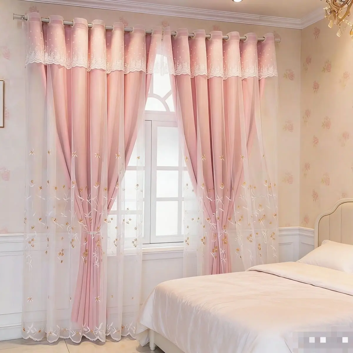 European Modern Minimalist Double Layer Curtain Embroidered Sheer Tulle with Blackout Curtain for Living Room/Bedroom
European Modern Minimalist Double Layer Curtain Embroidered Sheer Tulle with Blackout Curtain for Living Room/Bedroom
