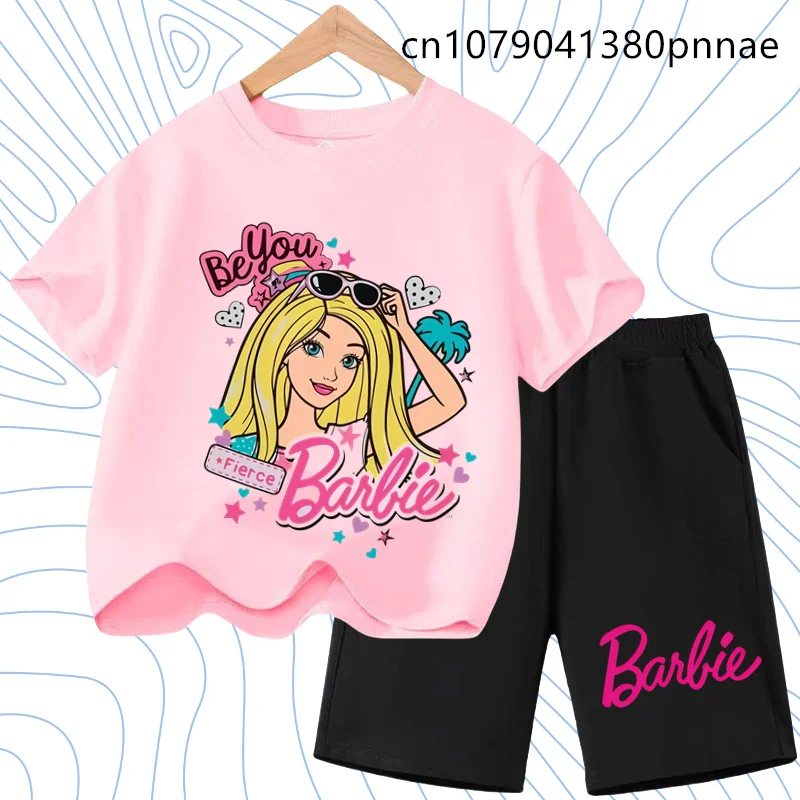 Casual Shirt Kawaii Kids Casual Top Barbie Children's Pure Colours T-shirt Set Lively Cute Girls Short Sleeve Shorts 2 Piece Set
Casual Shirt Kawaii Kids Casual Top Barbie Children's Pure Colours T-shirt Set Lively Cute Girls Short Sleeve Shorts 2 Piece Set