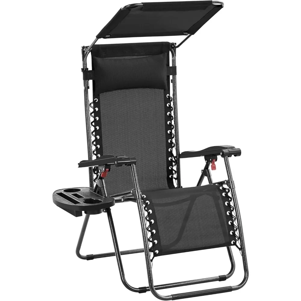 Outdoor Zero Gravity Chair Foldable Recliner Adjustable Patio Lounge w/Canopy Shade, Side Cup Holder Tray,
Outdoor Zero Gravity Chair Foldable Recliner Adjustable Patio Lounge w/Canopy Shade, Side Cup Holder Tray,