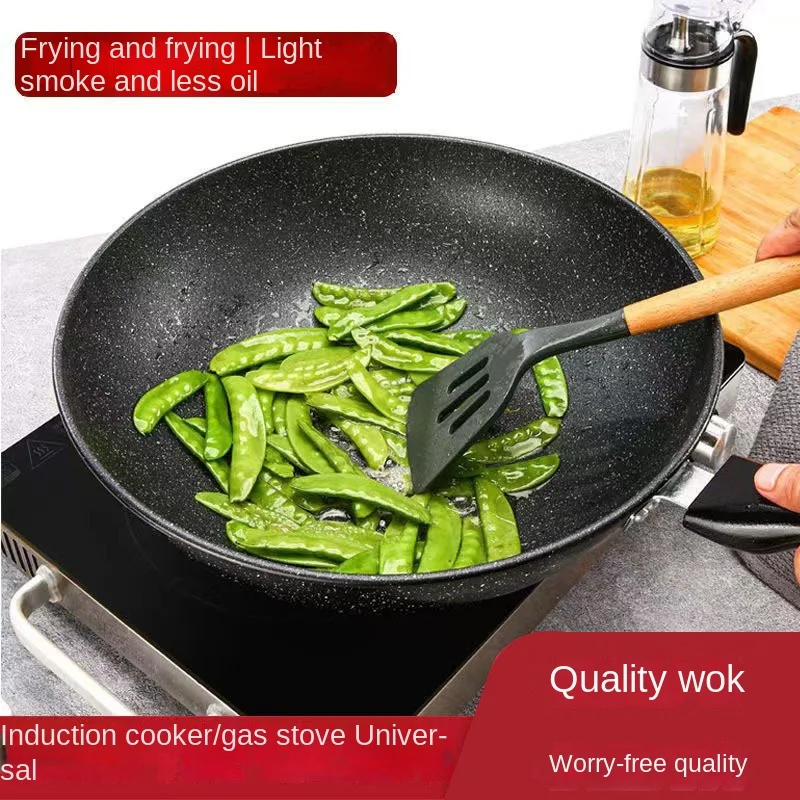 Iron Wok Cooking Pot Wheat Stone, Nonstick Pan Smokeless Multi-functional Frying Pan Retro Wrought Iron Frying Pan Kitchen Wok
Iron Wok Cooking Pot Wheat Stone, Nonstick Pan Smokeless Multi-functional Frying Pan Retro Wrought Iron Frying Pan Kitchen Wok