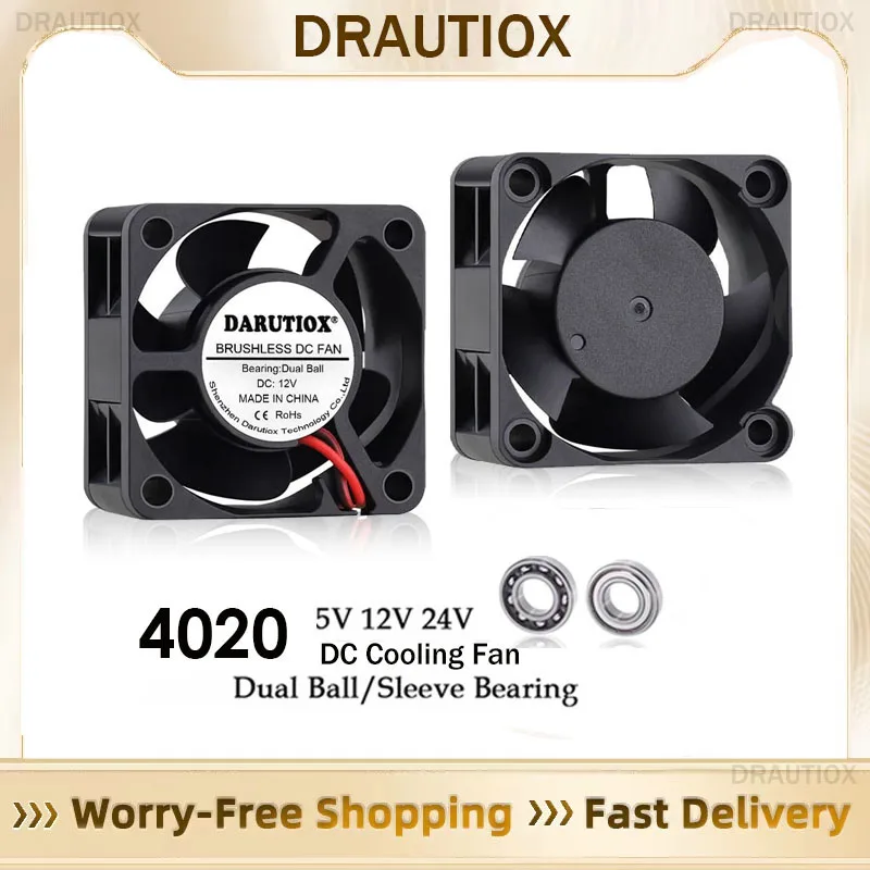 2 Pieces Ball 40mm Cooling Fan 40x40x20mm Cooler 24V 12V 5V 4020 Computer Case Cooling Fan 2PIN 3PIN Heatsink Fan 3D Printer Fan
2 Pieces Ball 40mm Cooling Fan 40x40x20mm Cooler 24V 12V 5V 4020 Computer Case Cooling Fan 2PIN 3PIN Heatsink Fan 3D Printer Fan