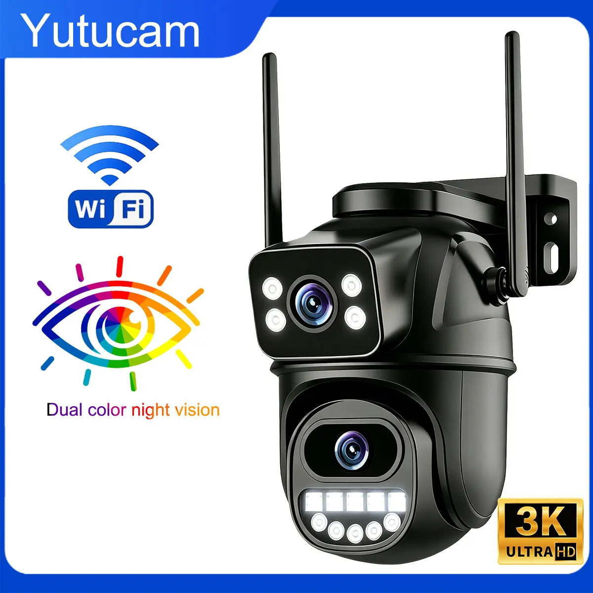 Outdoor Wireless Network Camera 8MP Dual Lens Camera 6K HD Dual Audio Full Color Night Vision 360° Security Surveillance Video
Outdoor Wireless Network Camera 8MP Dual Lens Camera 6K HD Dual Audio Full Color Night Vision 360° Security Surveillance Video