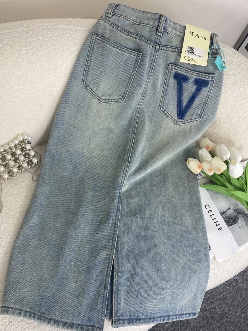 Korean Style High Waist A-Line Midi Skirt Fashionable Back Slit Denim Skirt Women's Commute Pocket Design Summer New Arrival
Korean Style High Waist A-Line Midi Skirt Fashionable Back Slit Denim Skirt Women's Commute Pocket Design Summer New Arrival