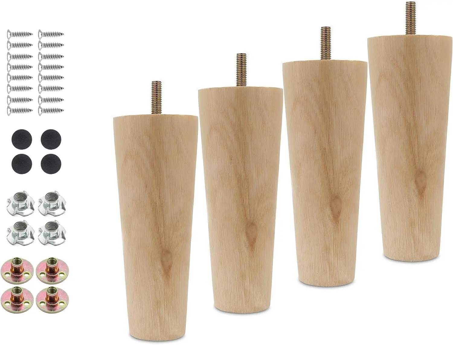 4 Pack 6" Solid Wood Furniture Legs, Mid-Century Style, 400lbs Capacity, for Sofa, Table, Cabinet DIY
4 Pack 6" Solid Wood Furniture Legs, Mid-Century Style, 400lbs Capacity, for Sofa, Table, Cabinet DIY