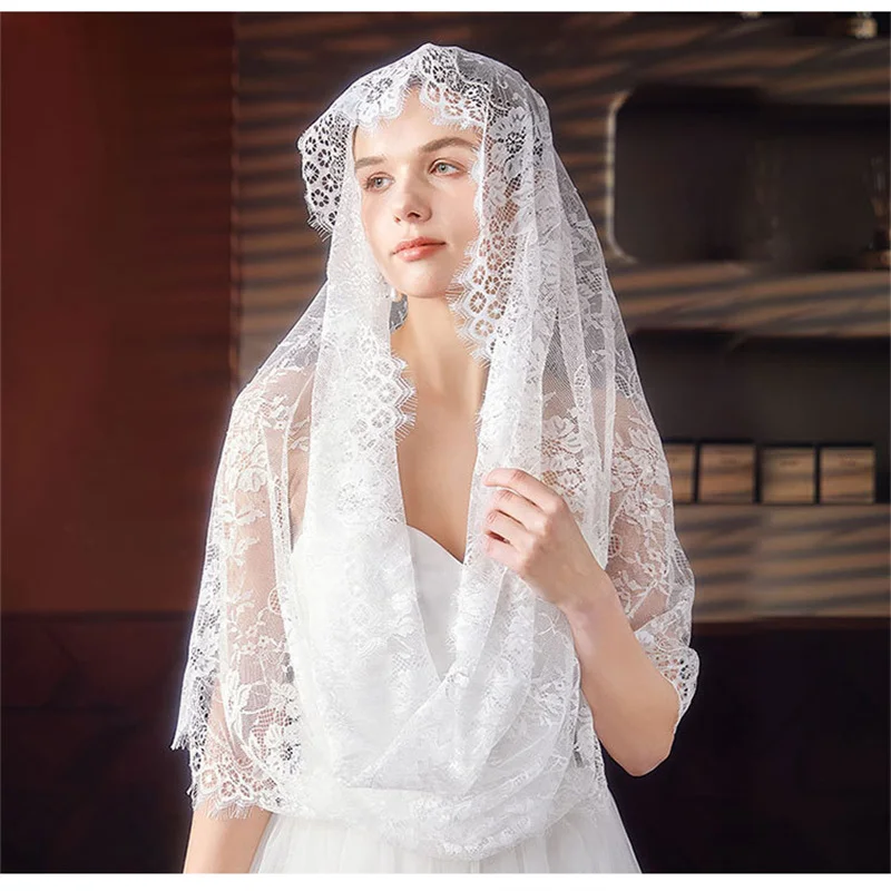 Lace Church Veil For Women Spanish Muslim Head Scarf Shawl White Black Mantilla Veil For Wedding Bridal Catholic Chapel Veils
Lace Church Veil For Women Spanish Muslim Head Scarf Shawl White Black Mantilla Veil For Wedding Bridal Catholic Chapel Veils