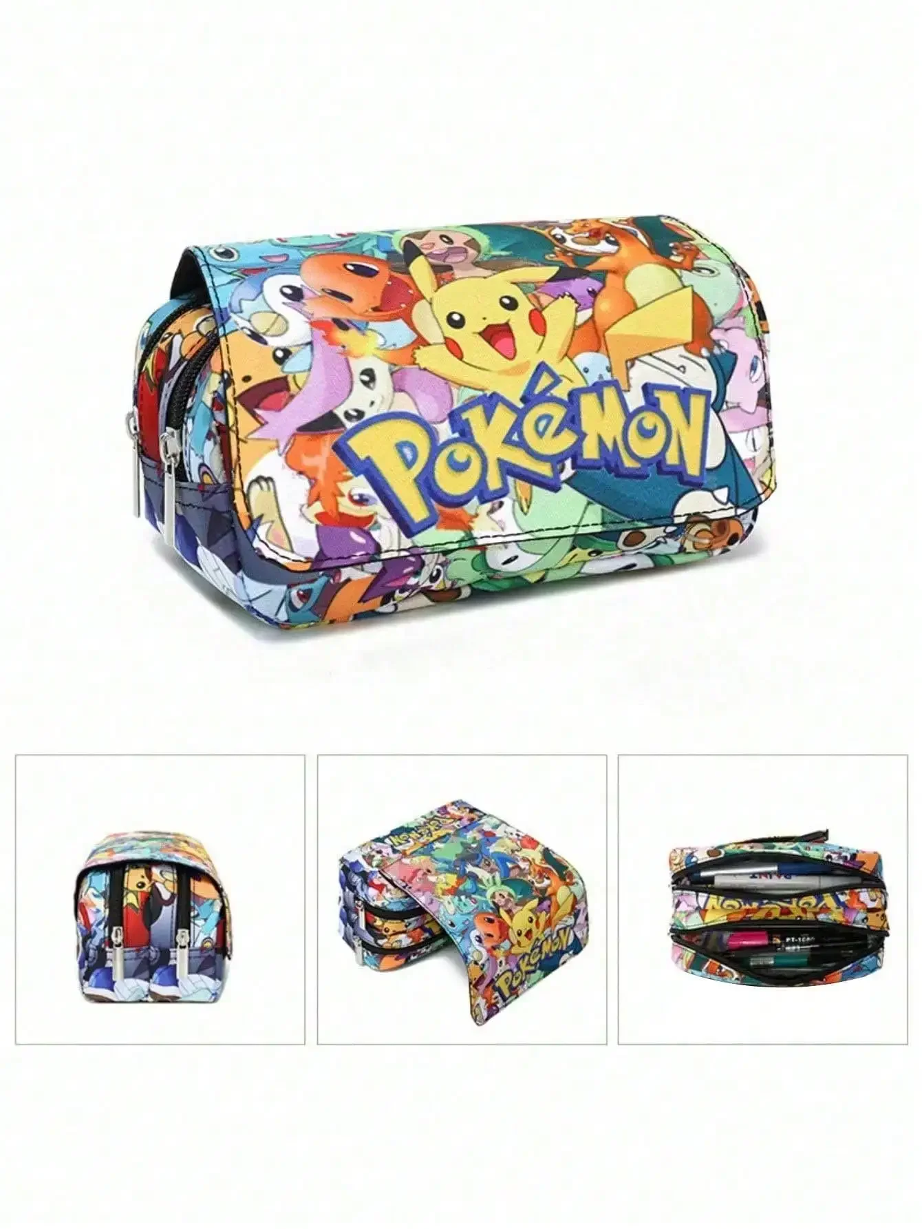 Printed Pikachu Pokemon Student Pikachu Flip Pencil Bag Small Shoulder Middle School Students Anime kawaii Cartoon Mochila
Printed Pikachu Pokemon Student Pikachu Flip Pencil Bag Small Shoulder Middle School Students Anime kawaii Cartoon Mochila