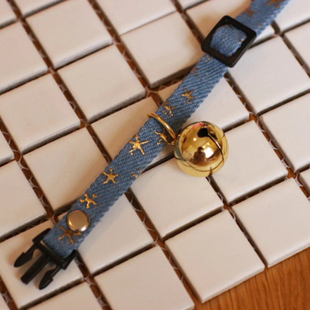 Adjustable Light Blue Golden Star Pattern Decor For Cat Dog Kitten Pu Neckband Comfortable Wear Bell Necklace Dog Pet Cat
Adjustable Light Blue Golden Star Pattern Decor For Cat Dog Kitten Pu Neckband Comfortable Wear Bell Necklace Dog Pet Cat