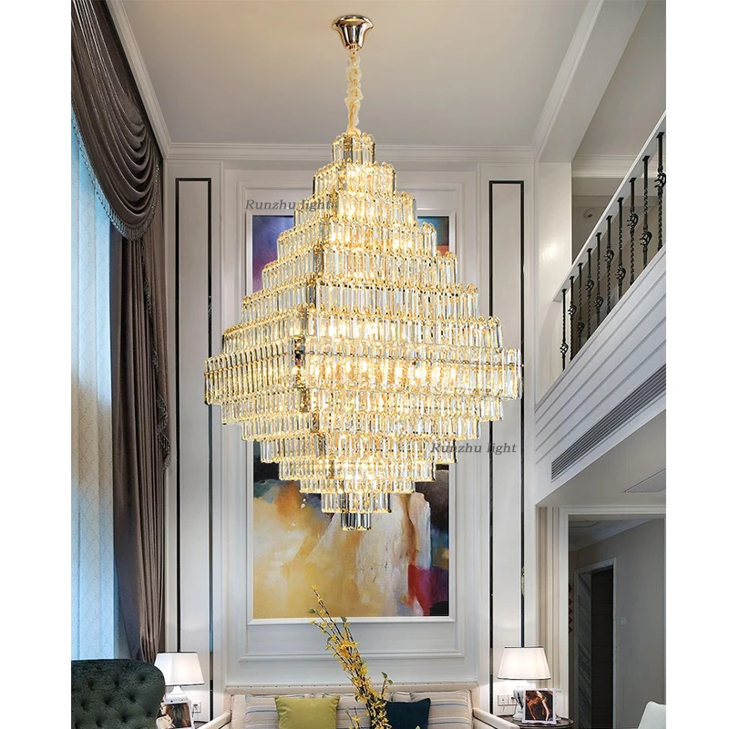 Villa Chandelier Duplex Building Headlight Pyramid-shaped Crystal Lamp High-end Square Lamp Living Room Lamp Engineering Lamp
Villa Chandelier Duplex Building Headlight Pyramid-shaped Crystal Lamp High-end Square Lamp Living Room Lamp Engineering Lamp