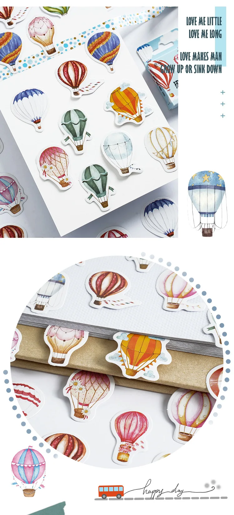 Sticker Pack 46pcs Tropical Floating Cartoon Cute Colorful Balloons for Journal Scrapbook Decoration Multicolor Paper
Sticker Pack 46pcs Tropical Floating Cartoon Cute Colorful Balloons for Journal Scrapbook Decoration Multicolor Paper