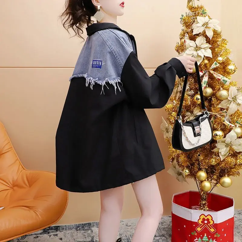 Denim Patchwork Shirt Jacket For Women's New Spring Summer Autumn Loose Casual Versatile Design Sense Shirt Top Female
Denim Patchwork Shirt Jacket For Women's New Spring Summer Autumn Loose Casual Versatile Design Sense Shirt Top Female