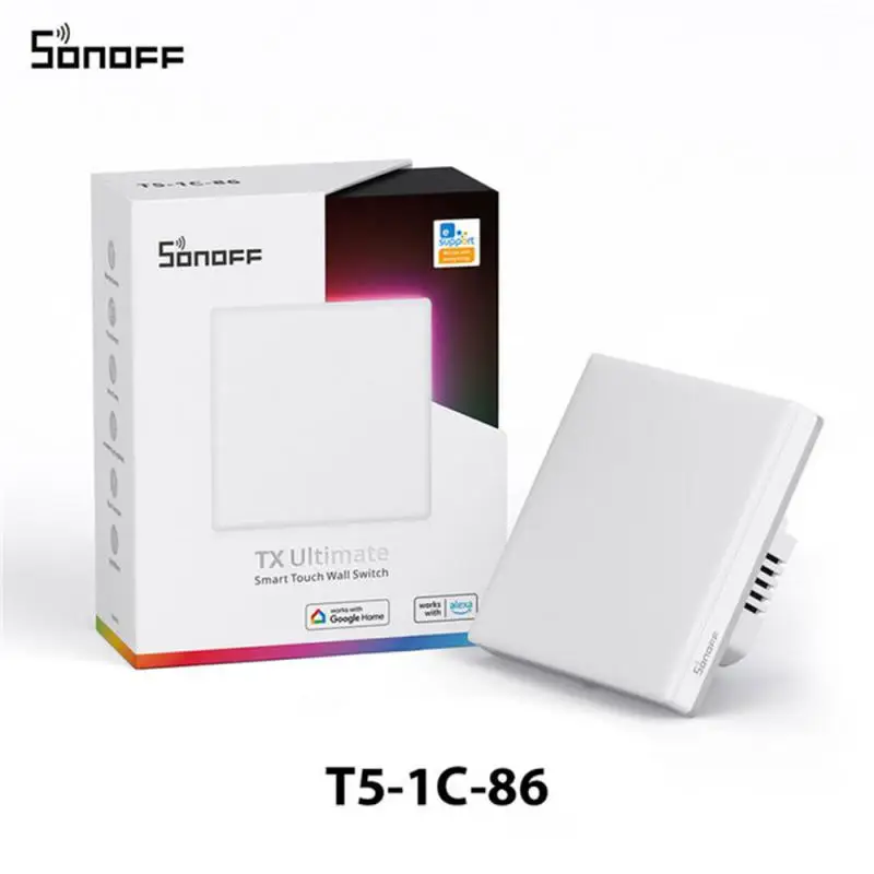 SONOFF Ewelink WiFi T5 86 тип 1Gang Ultimate Smart Touch Настенный переключатель Alexa Google Assistant Smartthings
SONOFF Ewelink WiFi T5 86 тип 1Gang Ultimate Smart Touch Настенный переключатель Alexa Google Assistant Smartthings