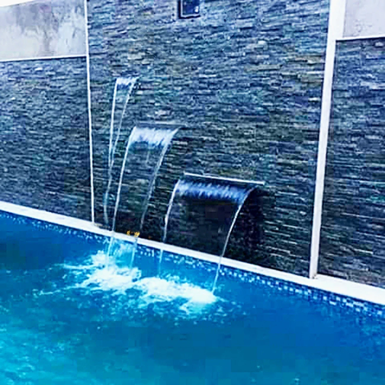 stainless steel swimming pool waterfall spillway with led strip for wall garden outdoor waterfall fountain
stainless steel swimming pool waterfall spillway with led strip for wall garden outdoor waterfall fountain