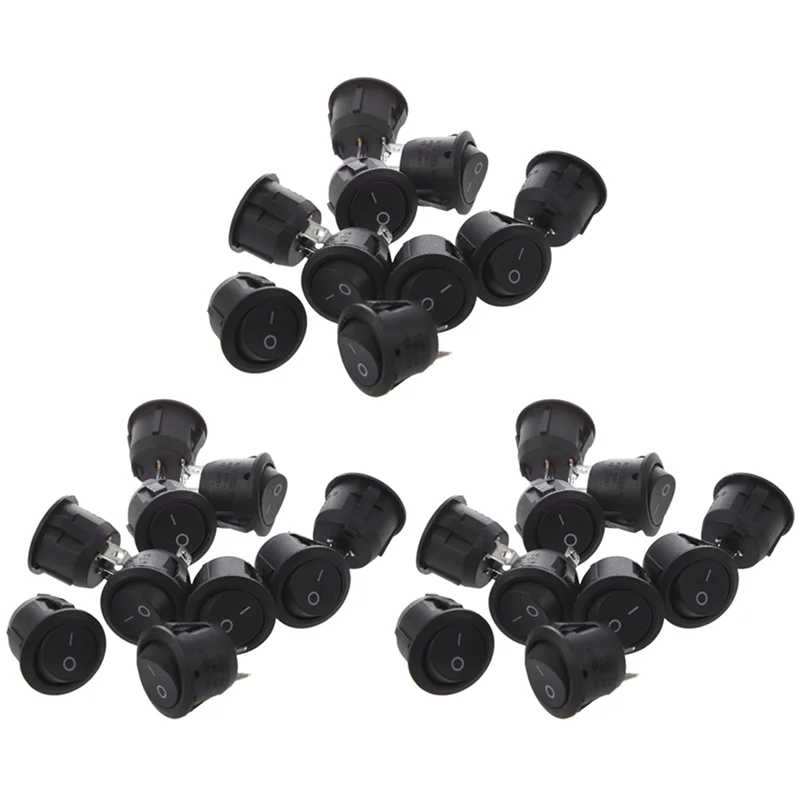 AT05-30Pcs AC 6A 10A 250V On Off Snap In SPST Round Boat Rocker Switch Black
AT05-30Pcs AC 6A 10A 250V On Off Snap In SPST Round Boat Rocker Switch Black