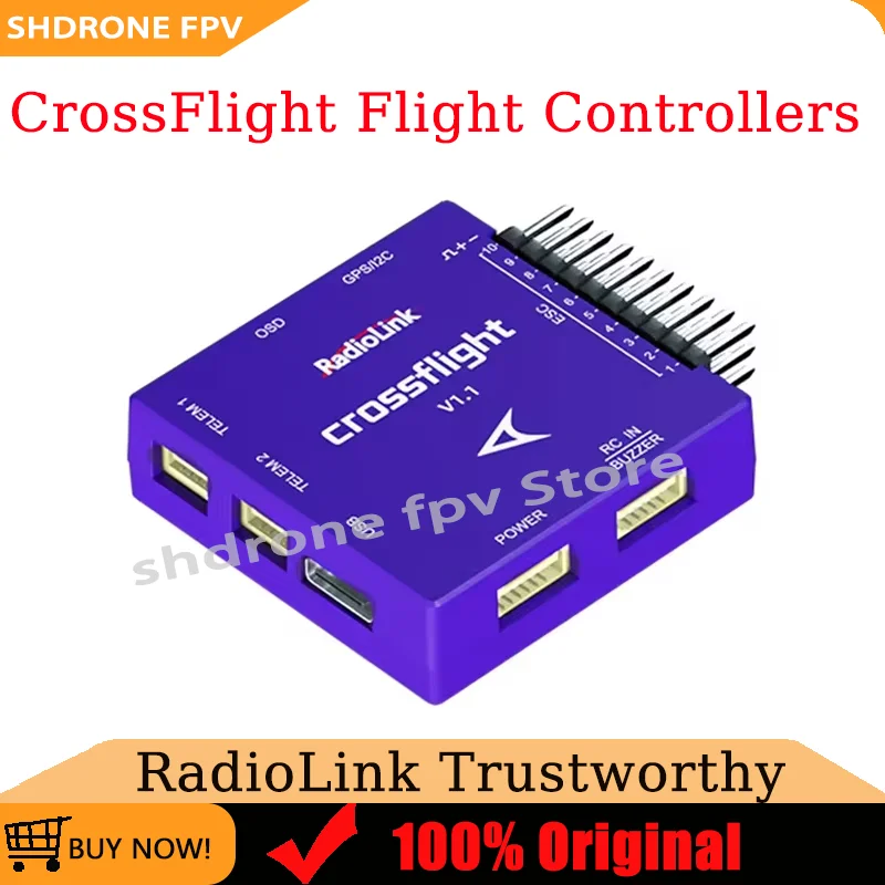 Professional RadioLink CrossFlight V1.1 Flight Controller 2-12S Voltage 10 PWM Output + OSD for FPV Drone Heli Airplane Car Boat
Professional RadioLink CrossFlight V1.1 Flight Controller 2-12S Voltage 10 PWM Output + OSD for FPV Drone Heli Airplane Car Boat