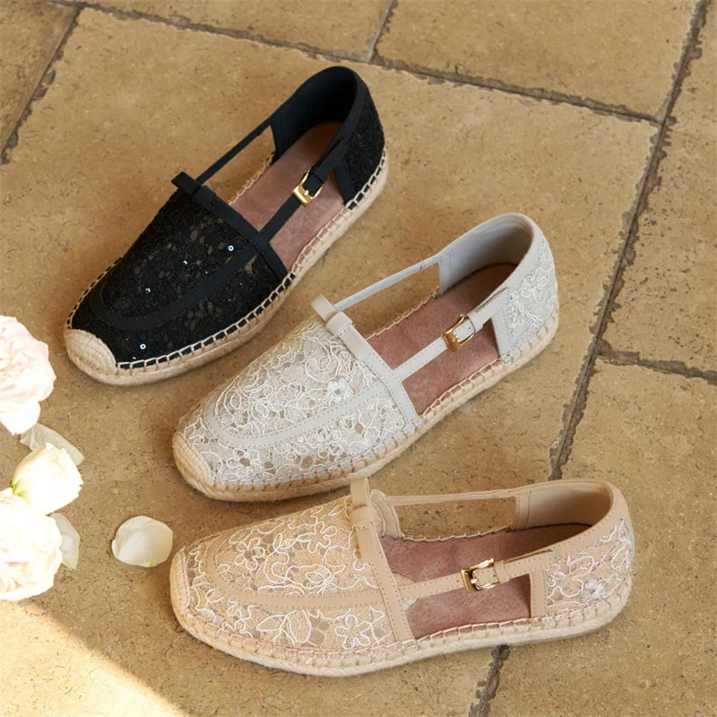 J&M Women Loafers Korean Floral Lace Mesh Breathable Flats Summer Shallow Mouth Slip-On Casual Fisherman Shoes Espadrilles Black
J&M Women Loafers Korean Floral Lace Mesh Breathable Flats Summer Shallow Mouth Slip-On Casual Fisherman Shoes Espadrilles Black