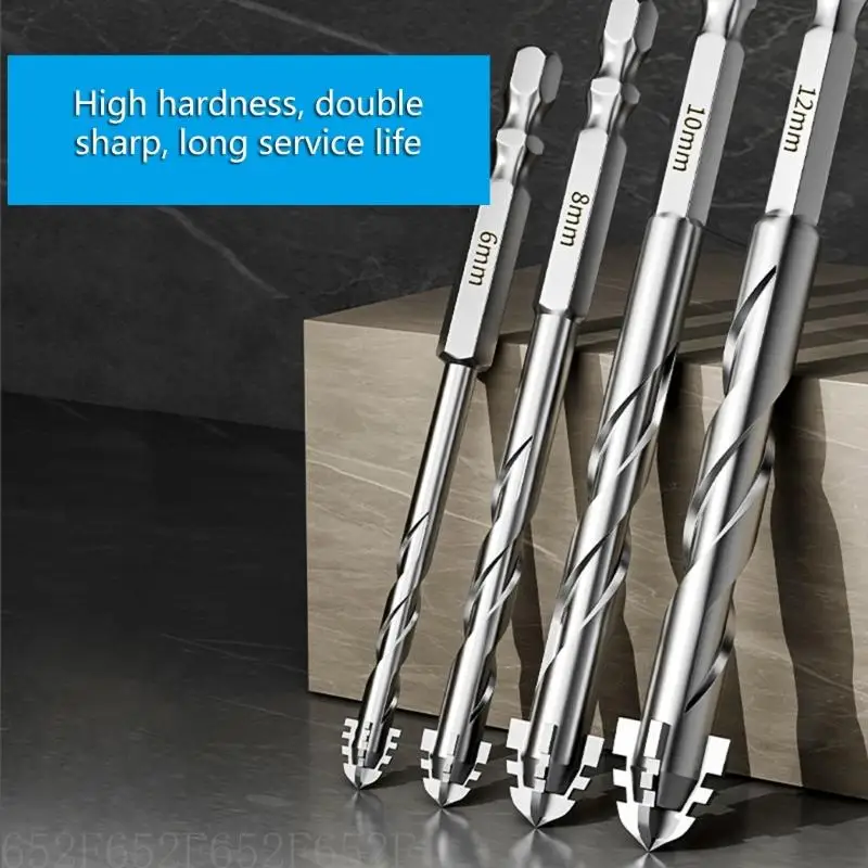 Pack of 4 Eccentric Drill Bits with Four Flute and Tooth Design for Efficient Drilling in Glass Tile and Concrete
Pack of 4 Eccentric Drill Bits with Four Flute and Tooth Design for Efficient Drilling in Glass Tile and Concrete