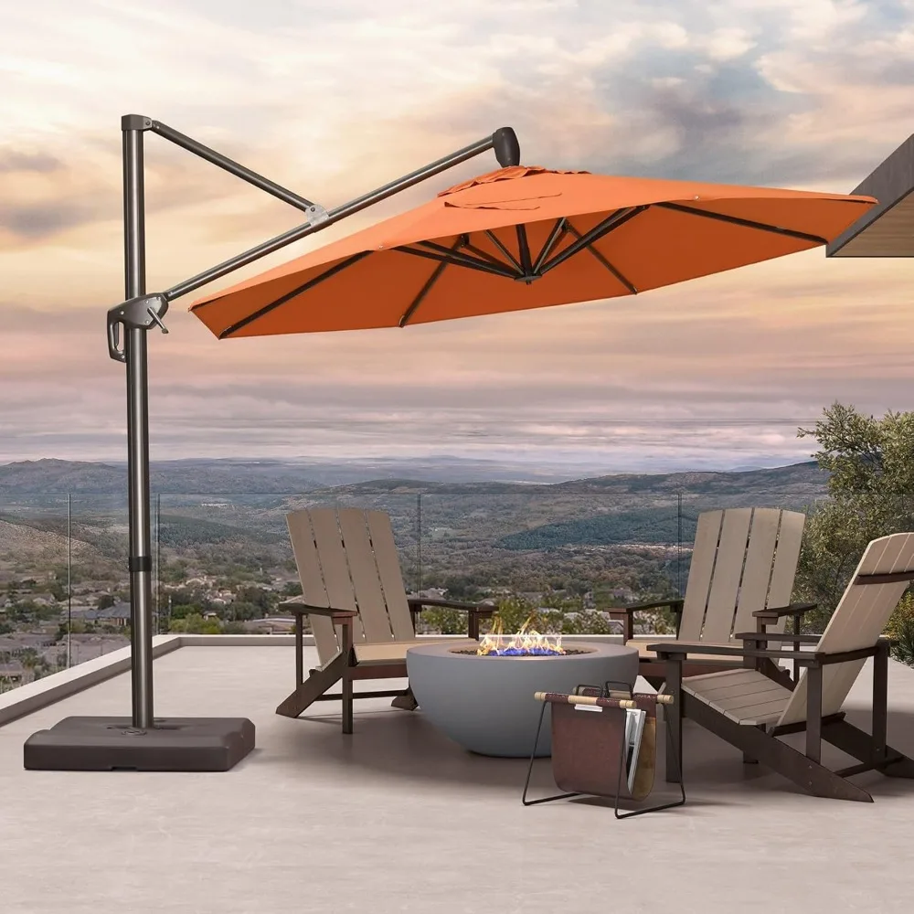 10' X 10' Cantilever Patio Umbrella with 360-degree Rotation Aluminum Round Outdoor Offset Hanging Umbrella, Customized
10' X 10' Cantilever Patio Umbrella with 360-degree Rotation Aluminum Round Outdoor Offset Hanging Umbrella, Customized