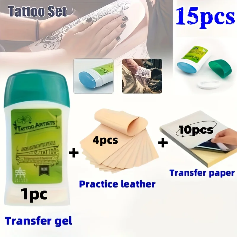 Набор для переноса татуировок из 32 предметов, включая гель для переноса, трафаретную бумагу, силиконовую тренировочную кожу и аксессуары для татуировок.
Набор для переноса татуировок из 32 предметов, включая гель для переноса, трафаретную бумагу, силиконовую тренировочную кожу и аксессуары для татуировок.