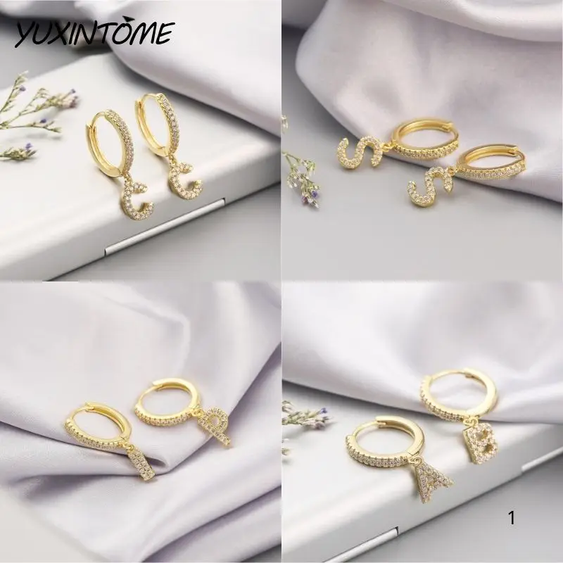 925 Sterling Silver Needle Exquisite Versatile Zircon Pavé 26 Letter Pendant Hoop Earrings Women Niche Fashion Earrings Jewelry
925 Sterling Silver Needle Exquisite Versatile Zircon Pavé 26 Letter Pendant Hoop Earrings Women Niche Fashion Earrings Jewelry