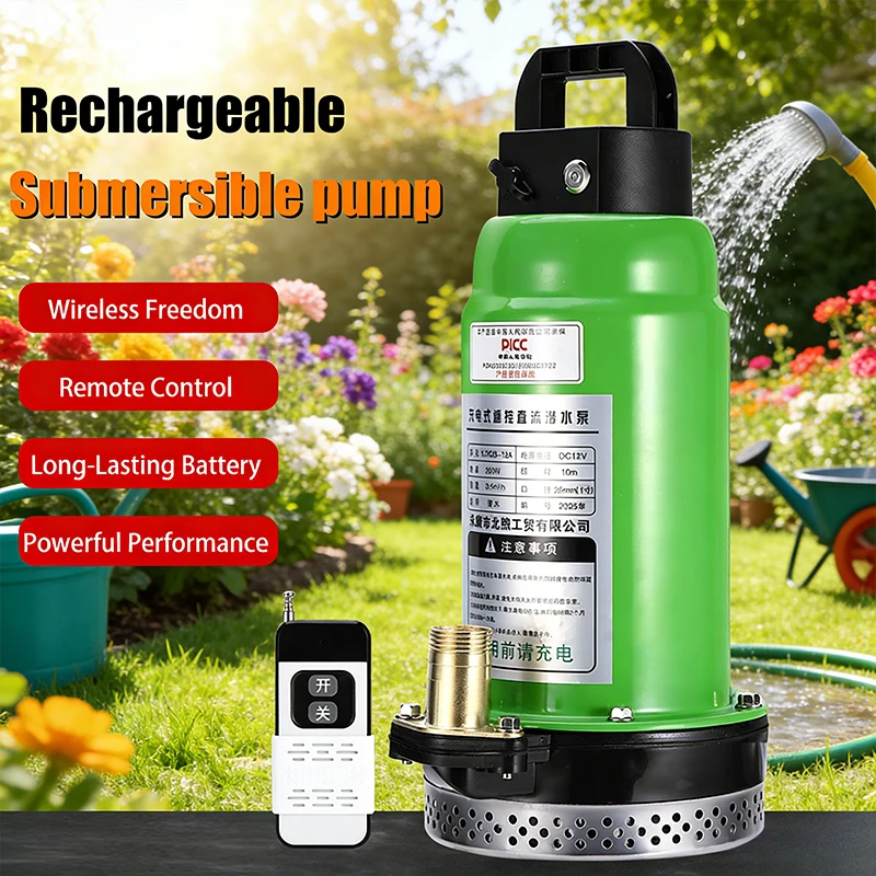 Погружной насос с литиевой батареей постоянного тока, небольшой водяной насос 12 В для орошения овощей, сельскохозяйственных угодий, ирригационный водяной насос, дистанционный переключатель
Погружной насос с литиевой батареей постоянного тока, небольшой водяной насос 12 В для орошения овощей, сельскохозяйственных угодий, ирригационный водяной насос, дистанционный переключатель
