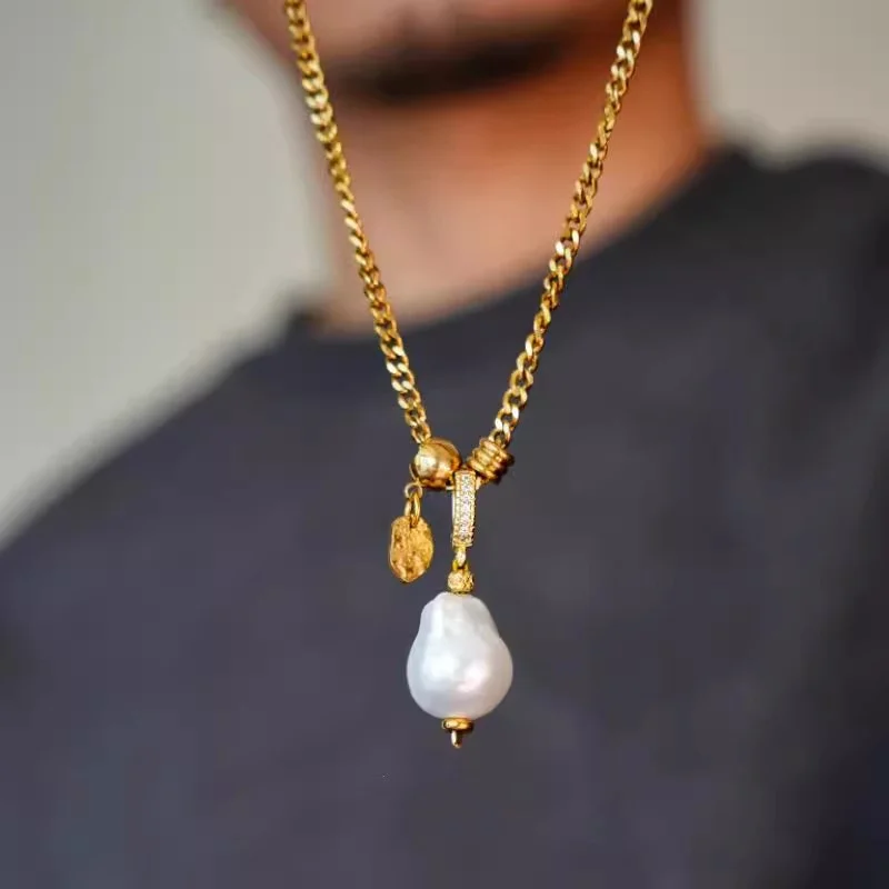 Natural Baroque Shaped Shell Pearl Pendant Necklace for Men and Women Light Luxury High-end Fashion Party Sweater Chain
Natural Baroque Shaped Shell Pearl Pendant Necklace for Men and Women Light Luxury High-end Fashion Party Sweater Chain