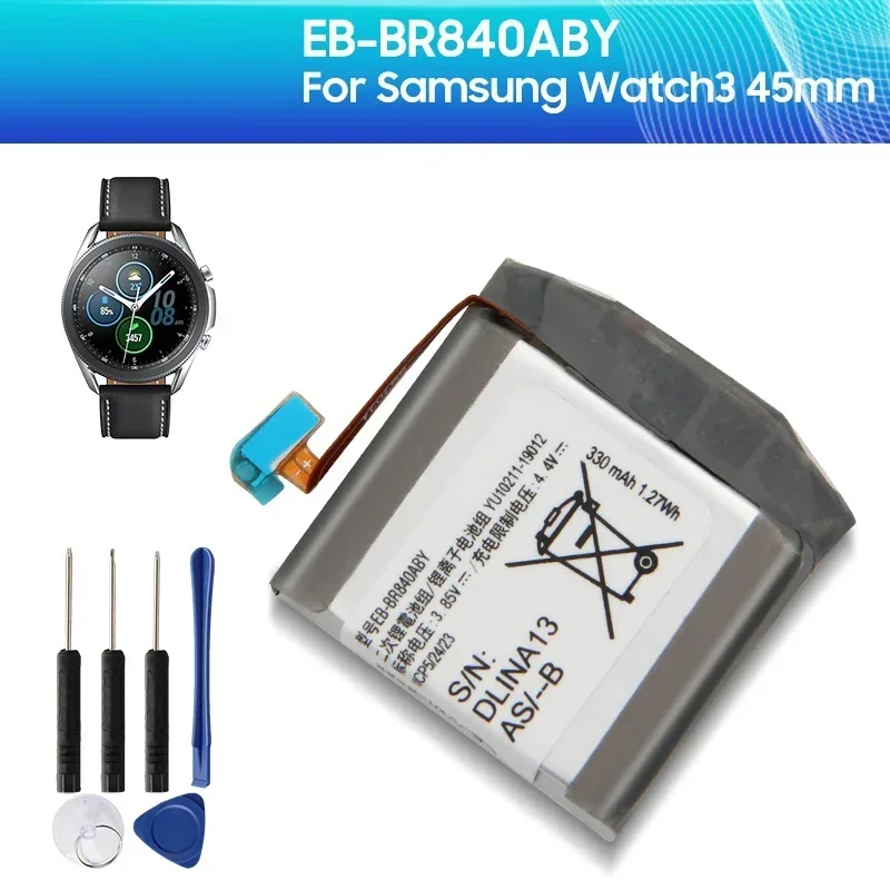 Replacement Battery EB-BR840ABY 340mAh For Samsung Watch3 SM-R840 Watch3 SM-R845F 45mm Version High Quality Batteries With Tool
Replacement Battery EB-BR840ABY 340mAh For Samsung Watch3 SM-R840 Watch3 SM-R845F 45mm Version High Quality Batteries With Tool