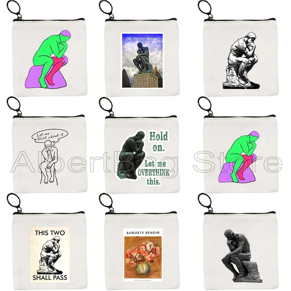 Auguste Rodin The Thinker Art Painting Fan Lover Cute Gifts Canvas Coin Purse Bag Small Square Key Storage Card Bag Wallet Pouch
Auguste Rodin The Thinker Art Painting Fan Lover Cute Gifts Canvas Coin Purse Bag Small Square Key Storage Card Bag Wallet Pouch