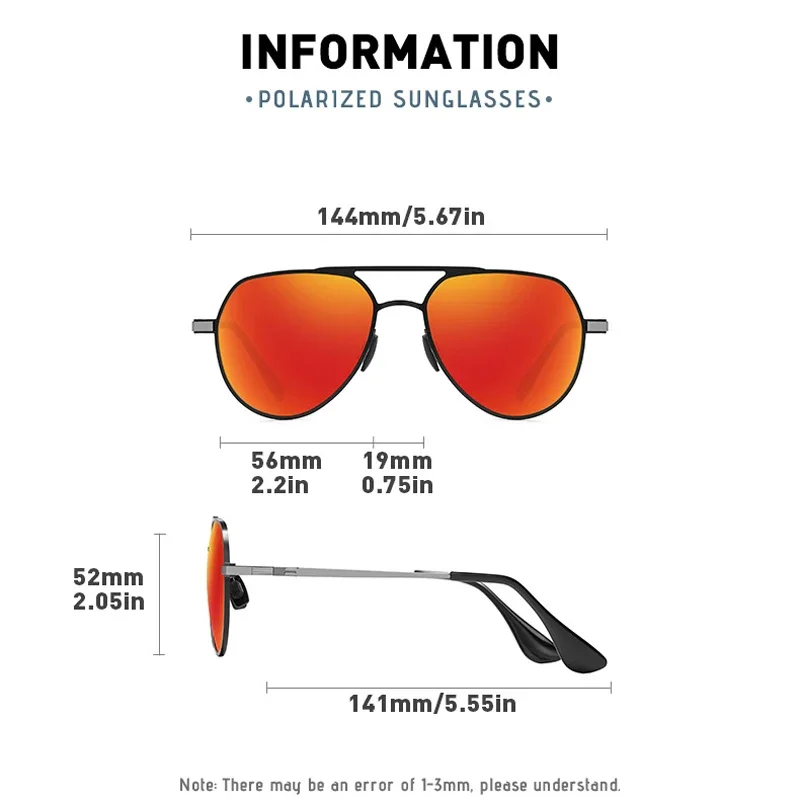 XUKA Driving Custom Goggles -0.50 to -6.0 Sunglasses Men Women Polarized Prescription Glasses Pilot Myopia Classic Discolor
XUKA Driving Custom Goggles -0.50 to -6.0 Sunglasses Men Women Polarized Prescription Glasses Pilot Myopia Classic Discolor