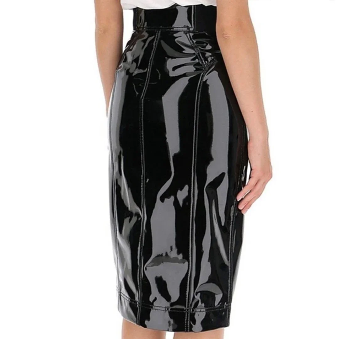 Shiny Faux Leather Skirts Women High Waist Stretch Pencil Skirts Splicing Glossy PU Leather Length Skirts Sport Custom
Shiny Faux Leather Skirts Women High Waist Stretch Pencil Skirts Splicing Glossy PU Leather Length Skirts Sport Custom