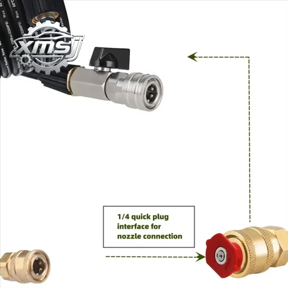 Kit interruptor válvula bola alta presión conexión rápida para manguera lavadora eléctrica, conector 1/4" y M22 14Mm con
Kit interruptor válvula bola alta presión conexión rápida para manguera lavadora eléctrica, conector 1/4" y M22 14Mm con