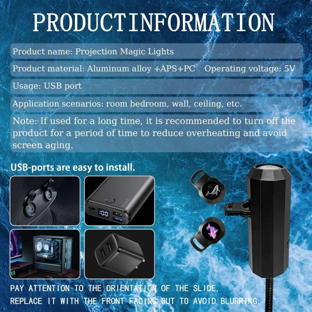 Ocean Theme USB Projector Night Light 8 Replaceable Lamp Sheets Galaxy Theme Galaxy Star Projector Mini Portable
Ocean Theme USB Projector Night Light 8 Replaceable Lamp Sheets Galaxy Theme Galaxy Star Projector Mini Portable