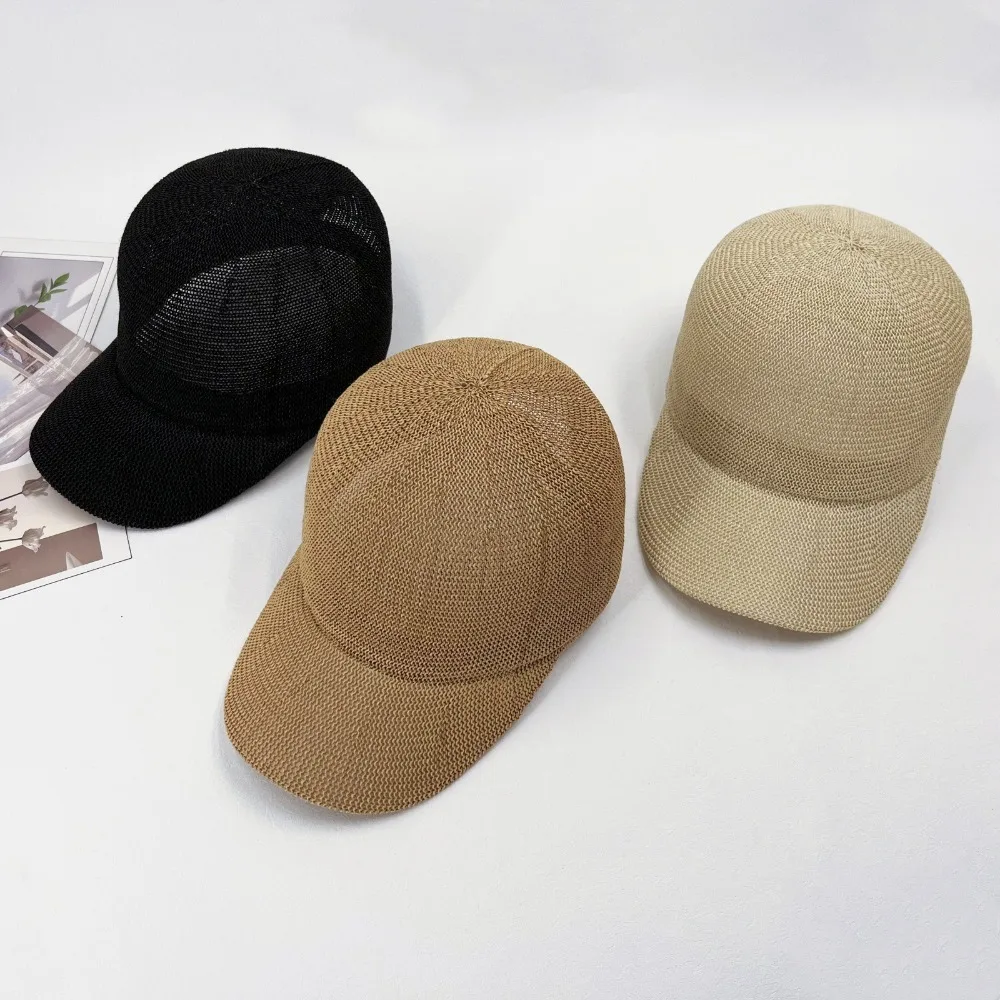 Fashion Breathable Straw Baseball Cap Solid Color Adjustable Mesh Baseball Cap Shade Beach Hats Unisex
Fashion Breathable Straw Baseball Cap Solid Color Adjustable Mesh Baseball Cap Shade Beach Hats Unisex
