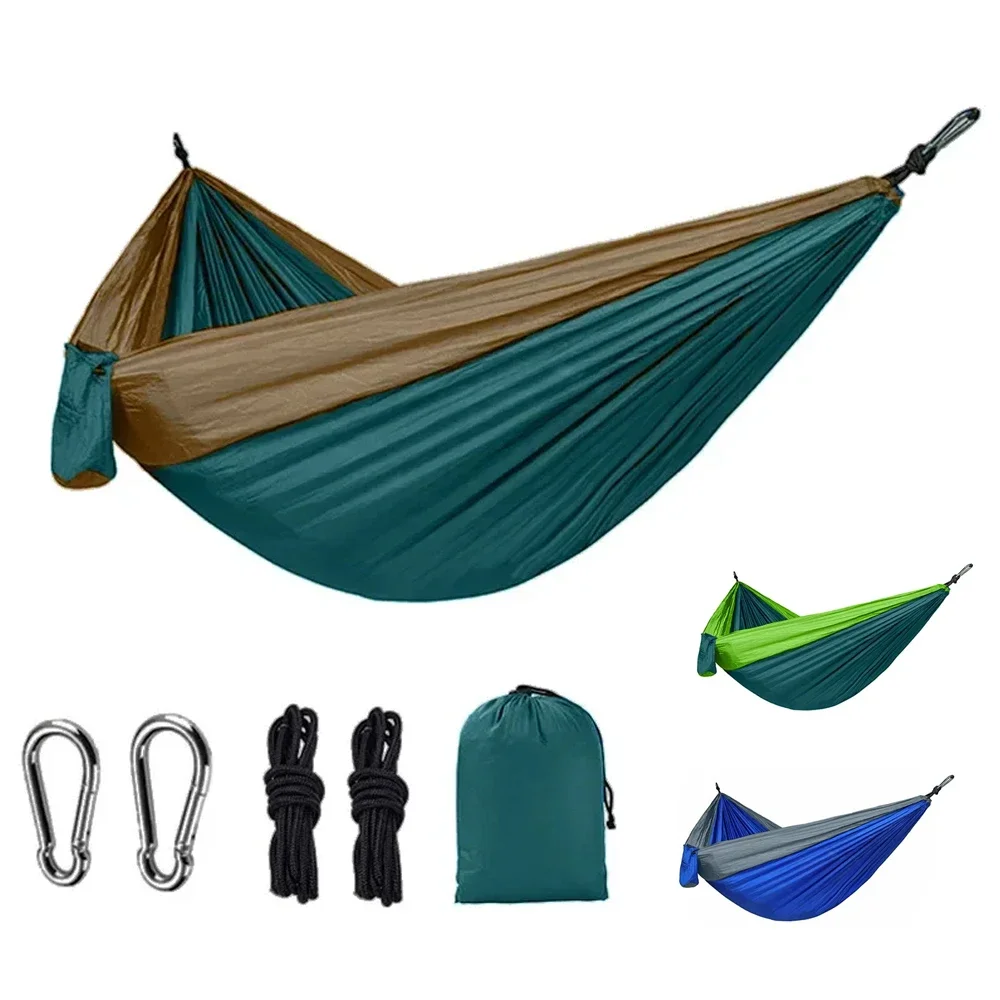 New Camping Hammock Single Person Portable Outdoor With Nylon Color Matching Hammock High Strength Parachute Fabric Hanging Bed
New Camping Hammock Single Person Portable Outdoor With Nylon Color Matching Hammock High Strength Parachute Fabric Hanging Bed