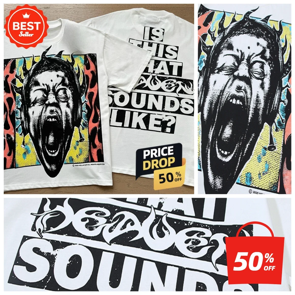 Men's and Women's Short Sleeves Summer Element Niche Short T Star Screaming Portrait Letter Print American High Street Loose
Men's and Women's Short Sleeves Summer Element Niche Short T Star Screaming Portrait Letter Print American High Street Loose