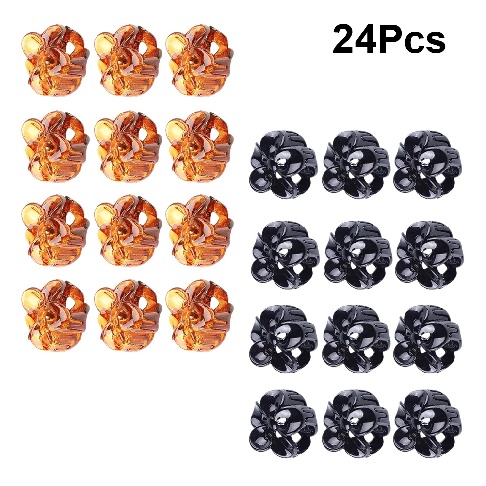 24pcs Plum Clips Durable Plastic Lovely Claw Mini Jaw Barrettes Flower Shape Hairpins for Women Wedding Party
24pcs Plum Clips Durable Plastic Lovely Claw Mini Jaw Barrettes Flower Shape Hairpins for Women Wedding Party