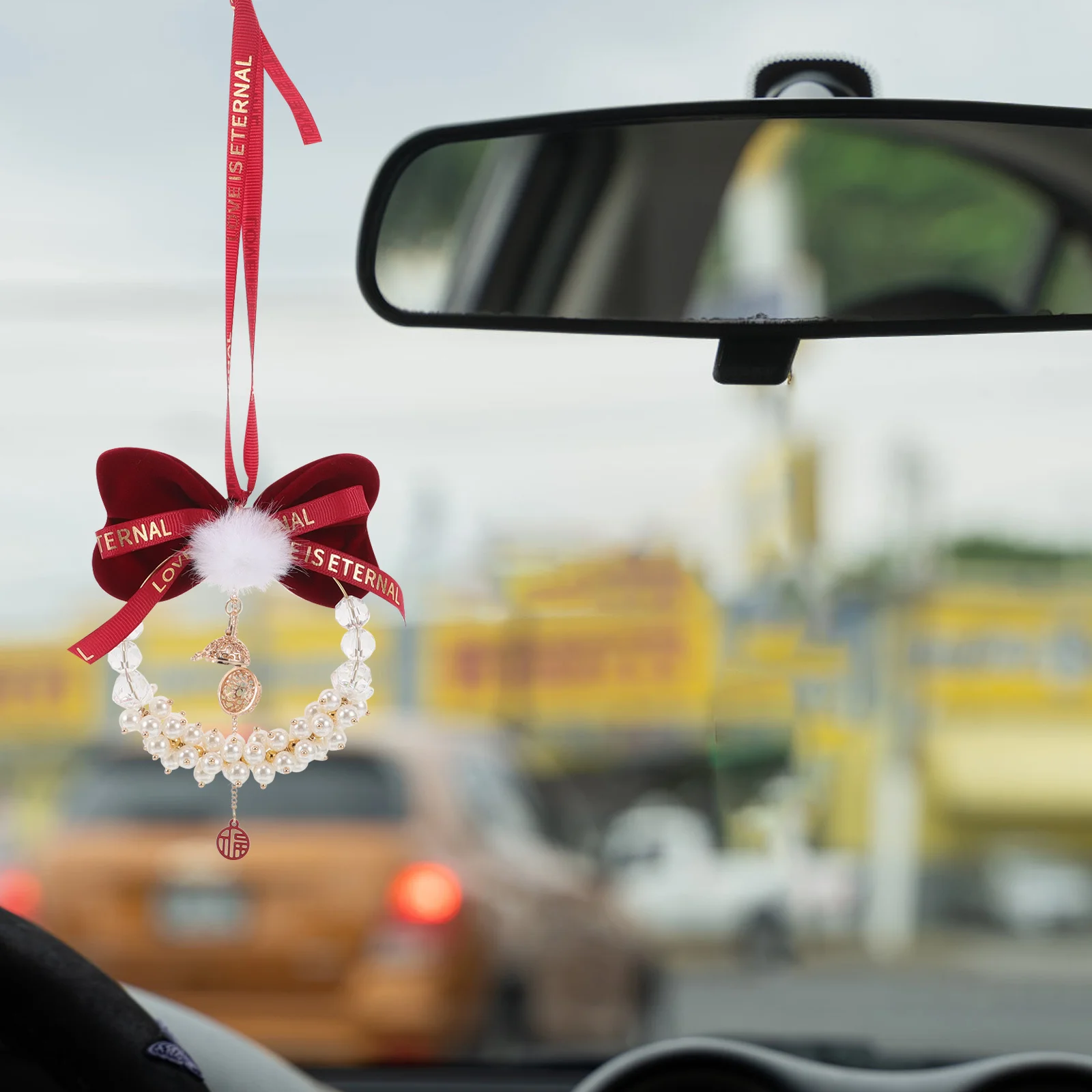 Bling Car Rear View Mirror Hanging Accessories Bowknot Crystal Lucky Ornament Pendant Bell Car Decoration Charm for Women
Bling Car Rear View Mirror Hanging Accessories Bowknot Crystal Lucky Ornament Pendant Bell Car Decoration Charm for Women