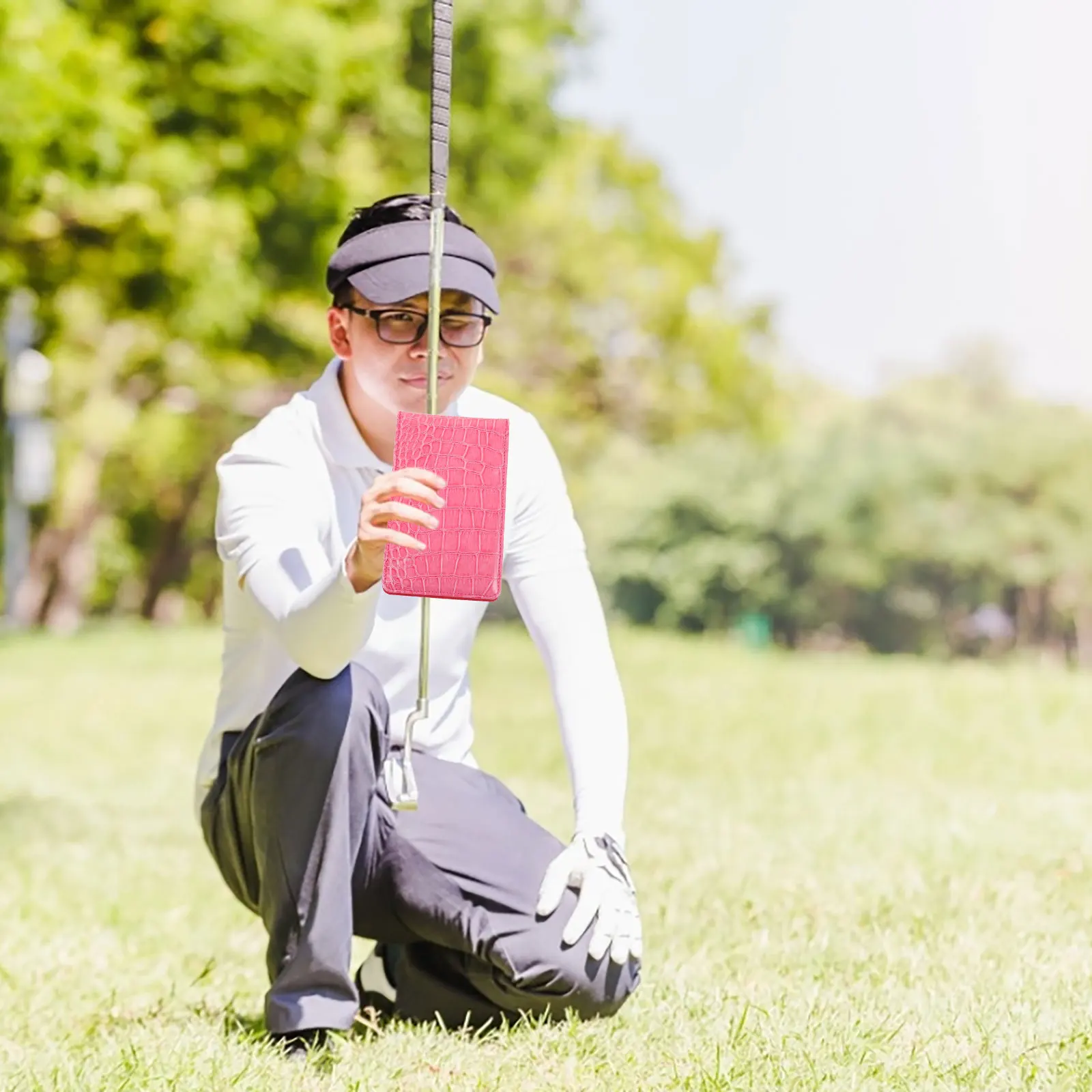 Golf Scorebook Pink Crocodile Pattern Portable Golfs Scorecards Holder Lightweight Compact Professional Golfing Notebook
Golf Scorebook Pink Crocodile Pattern Portable Golfs Scorecards Holder Lightweight Compact Professional Golfing Notebook