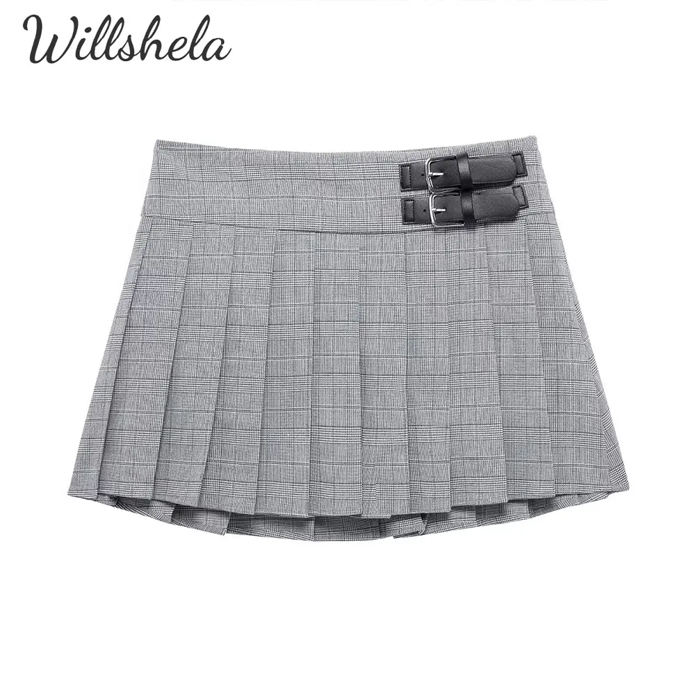 Willshela женская модная клетчатая плиссированная юбка трапециевидной формы женская шикарная женская повседневная короткая юбка Mujer
Willshela женская модная клетчатая плиссированная юбка трапециевидной формы женская шикарная женская повседневная короткая юбка Mujer