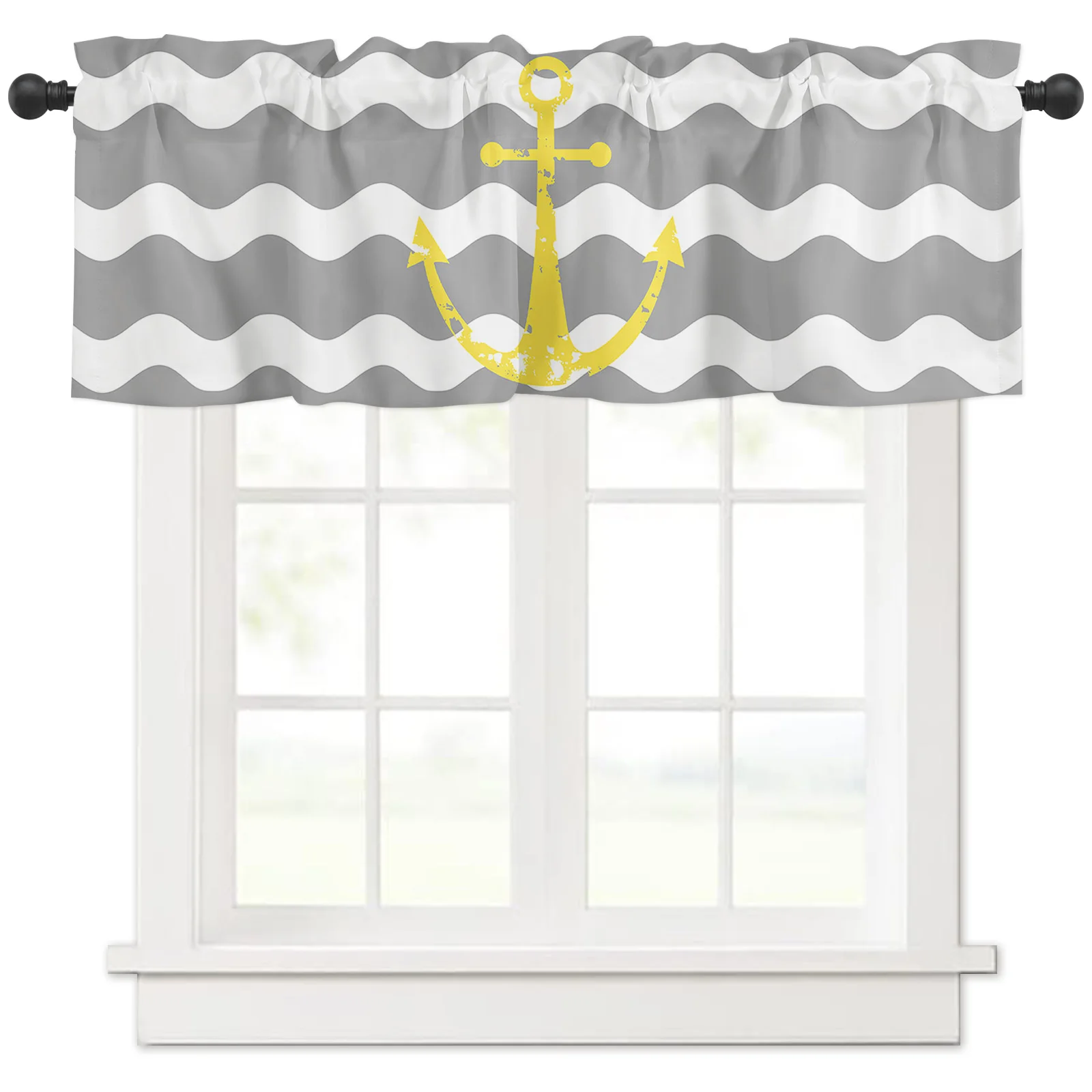 ZEDLIYU Valances for Windows Kitchen Living Room Small Window Valance Yellow Anchor with Grey and White Chevron 1 Panel
ZEDLIYU Valances for Windows Kitchen Living Room Small Window Valance Yellow Anchor with Grey and White Chevron 1 Panel