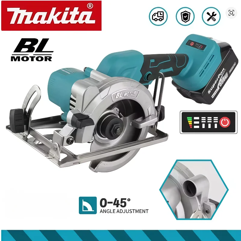 Аккумуляторная бесщеточная циркулярная пила Makita 5 дюймов, ручная, многофункциональная, для резки дерева и металла, электроинструмент 18В/20В
Аккумуляторная бесщеточная циркулярная пила Makita 5 дюймов, ручная, многофункциональная, для резки дерева и металла, электроинструмент 18В/20В