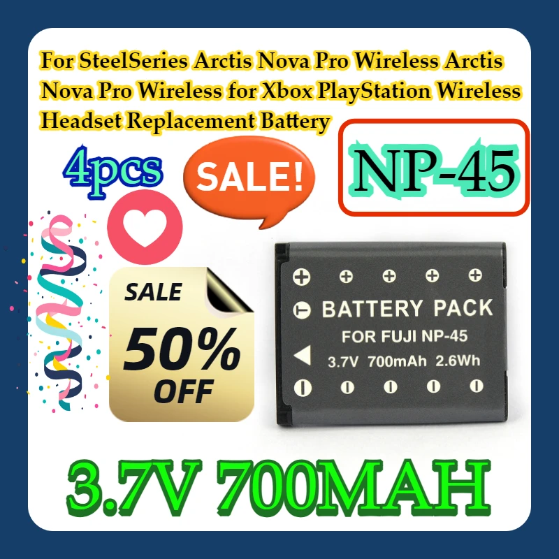 4pcs For SteelSeries Arctis Nova Pro Wireless Arctis Nova Pro Wireless for Xbox PlayStation Wireless Headset Replacement Battery
4pcs For SteelSeries Arctis Nova Pro Wireless Arctis Nova Pro Wireless for Xbox PlayStation Wireless Headset Replacement Battery