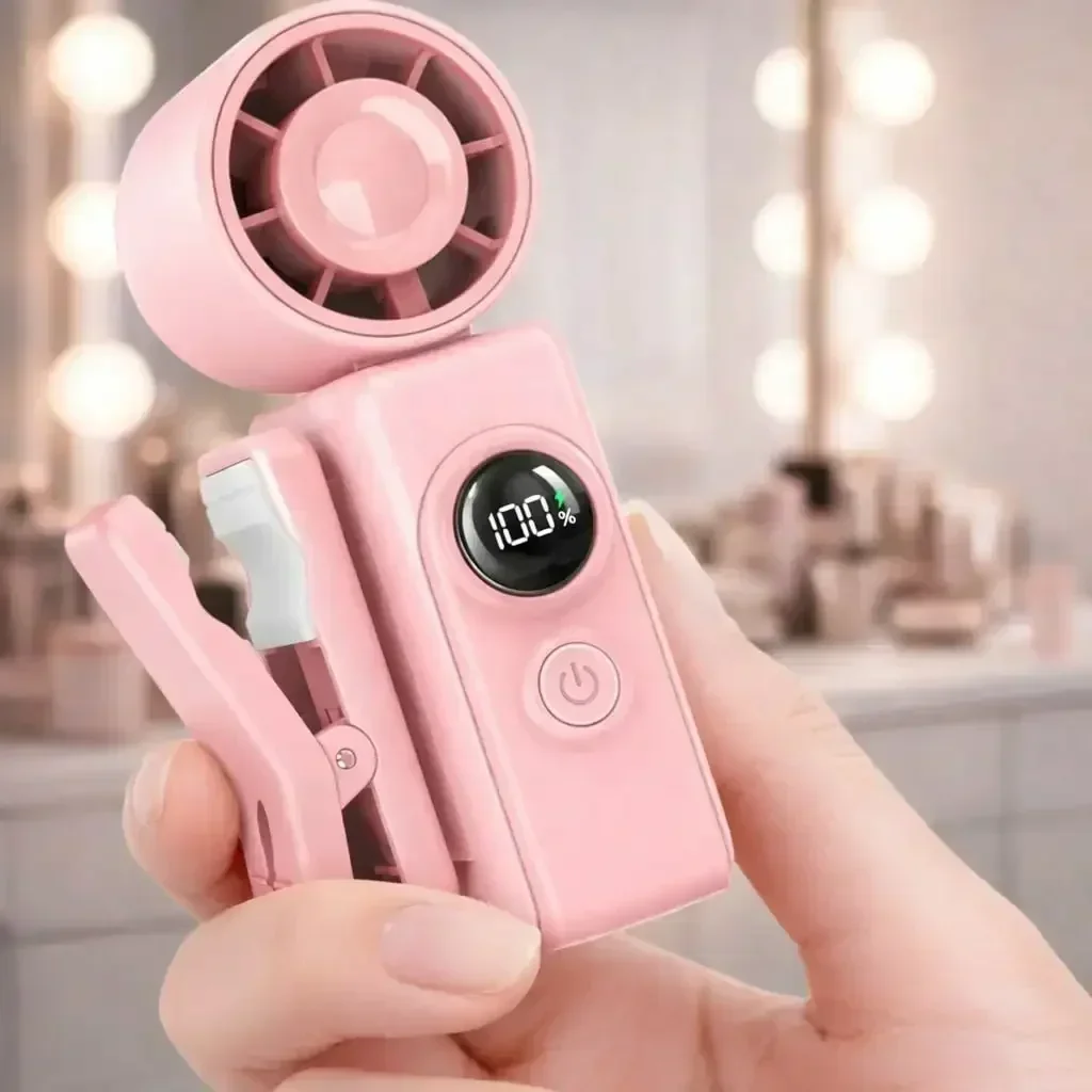 Portable Clip-On Mini Fan With LED Display, Rechargeable Handheld Turbo Fan, 4 Speeds, Pocket-Size Hands-Free Cooling Fan For Travel, Makeup, Beach & Concert, Gifts For Women,Vacation Essentials,Off White
Portable Clip-On Mini Fan With LED Display, Rechargeable Handheld Turbo Fan, 4 Speeds, Pocket-Size Hands-Free Cooling Fan For Travel, Makeup, Beach & Concert, Gifts For Women,Vacation Essentials,Off White