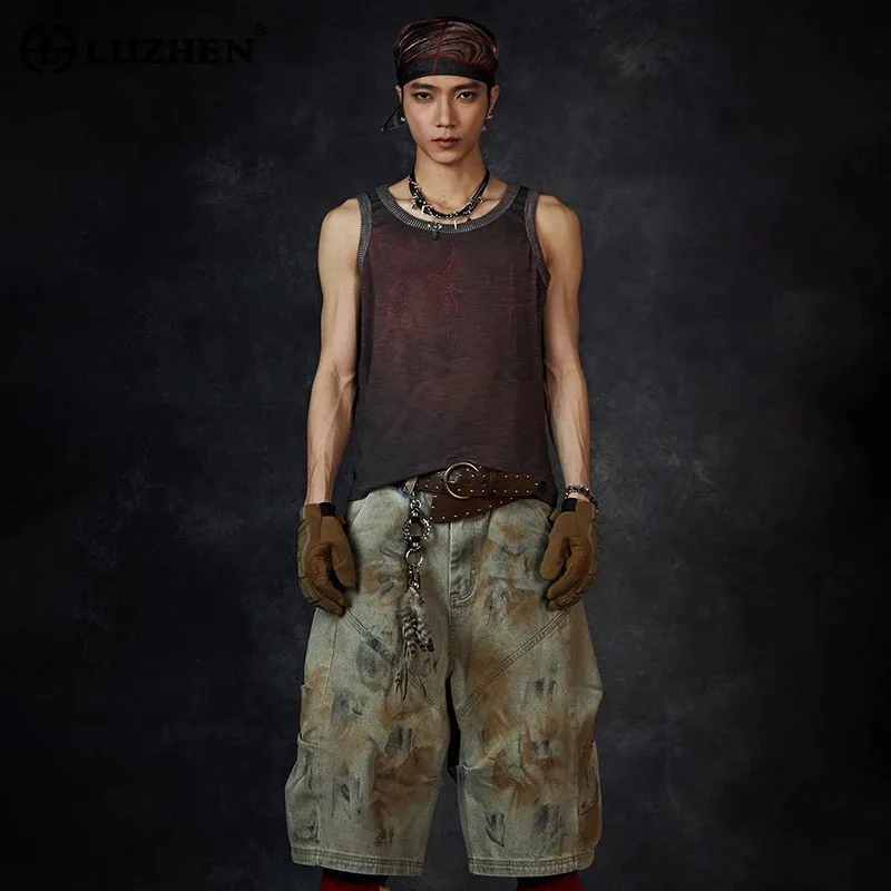 LUZHEN Vintage Fashion Slim Sleeveless T-shirts Streetwear Men 2025 Summer Personalized Printed Trendy Tie-dyed Tank Tops JY1567
LUZHEN Vintage Fashion Slim Sleeveless T-shirts Streetwear Men 2025 Summer Personalized Printed Trendy Tie-dyed Tank Tops JY1567