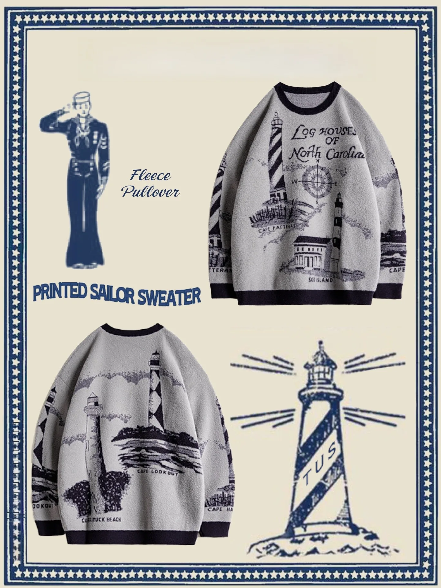 Hand-Painted North Carolina Lighthouse Sweater Soft Blend Fce Oversized Crew Ne Knitwear Nautical Culture Retro Sle Me...
Hand-Painted North Carolina Lighthouse Sweater Soft Blend Fce Oversized Crew Ne Knitwear Nautical Culture Retro Sle Me...