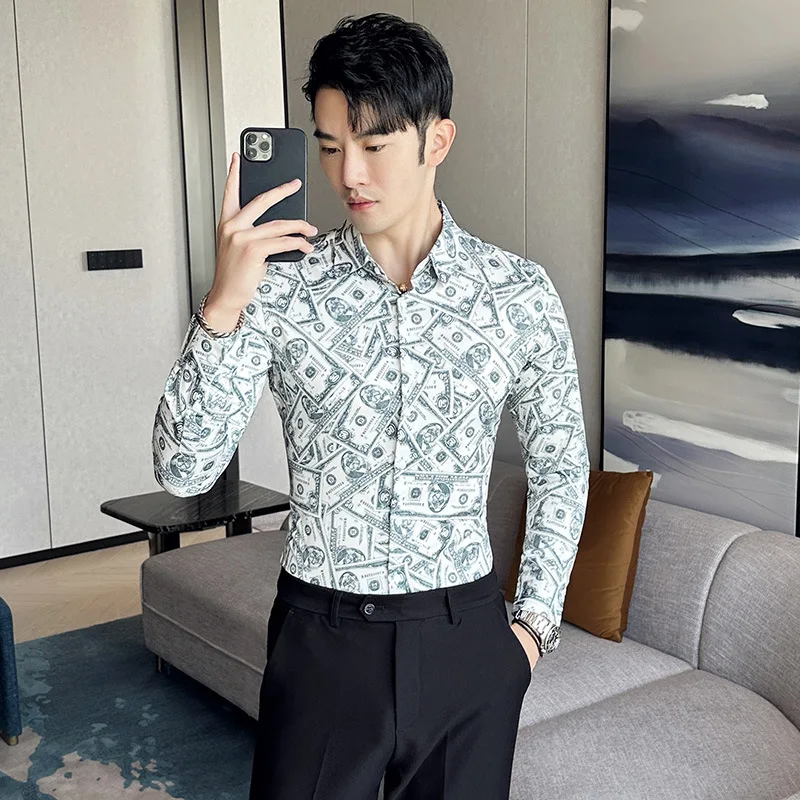 M-6XL Personalized Printed Men's Shirt Long Sleeve Slim Fit Casual Shirts Streetwear Nightclub Social Party Tuxedo Blouse 2023
M-6XL Personalized Printed Men's Shirt Long Sleeve Slim Fit Casual Shirts Streetwear Nightclub Social Party Tuxedo Blouse 2023