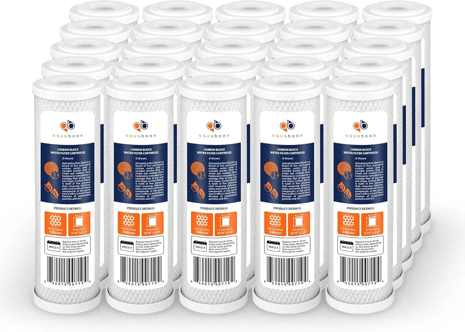 5 Micron 10 x 2.5 Carbon Block Water Filter Cartridge CTO Whole House Water Filter Replacement Compatible with WHKF-WHWC, FXWTC,
5 Micron 10 x 2.5 Carbon Block Water Filter Cartridge CTO Whole House Water Filter Replacement Compatible with WHKF-WHWC, FXWTC,